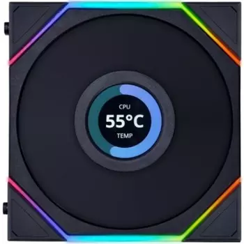 Вентилятор для корпуса Lian Li UNI FAN TL LCD 120 Reverse G99.12RTLLCD1B.R0 black, 120x125x28мм, 200-1900 об/мин, 31dBa, ARGB, PWM, 1.6” LCD дисплей