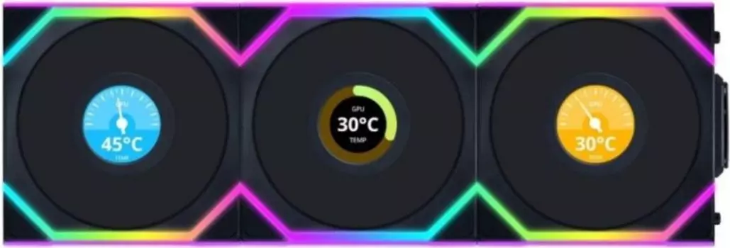 Вентилятор для корпуса Lian Li UNI FAN SL WIRELESS LCD 120 Reverse Blade G99.12RSLLCD1W3B.R0 120mm, 1900rpm, 51.45CFM, 31dBa, 4-pin PWM, 1.6” LCD дисп