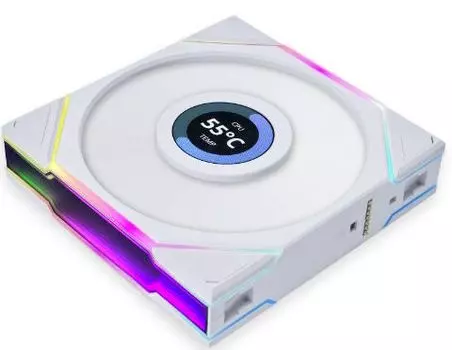 Вентилятор для корпуса Lian Li UNI FAN TL LCD 140 G99.14TLLCD1W.R0 140x145x28мм, 180-1600rpm, 28.5dBa, 1.6” LCD дисплей, PWM, ARGB