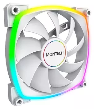 Вентилятор для корпуса Montech AX140 PWM WHITE 140mm, 600-1600rpm, 90CFM, 27.9dBa, 4-pin PWM, ARGB, white