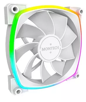 Вентилятор для корпуса Montech RX120 PWM WHITE reverse, 120mm, 800-1600rpm, 59CFM, 27dBa, 4-pin PWM, ARGB, white