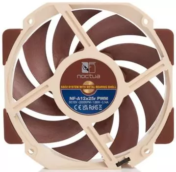 Вентилятор для корпуса Noctua NF-A12X25R-PWM 120x120x25mm, 450-2000rpm, 48-60CFM, 18.8-22.6dBA, 4-pi
