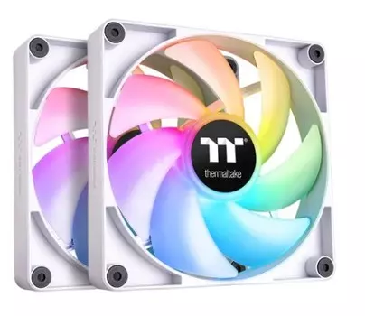 Вентилятор для корпуса Thermaltake CT140 ARGB CL-F154-PL14SW-A 140x140x25 mm, 500-1500rpm, 77.37 CFM, 30.5dBA, 4-pin PWM/3-pin ARGB, white (2-pack)