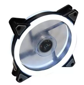 Вентилятор Gembird D12025S12L-W 120x120x25, гидродин., 3pin/4pin Molex, 1200RPM, 37.5CFM, 20.5dBa, с подсветкой, белый