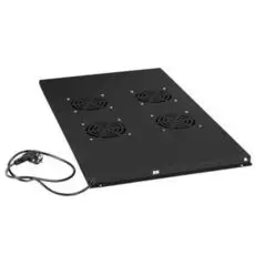 Вентиляторный модуль Cabeus TRAY-100-BK с 4-я вентиляторами для установки в напольные шкафы серии SH-05C , ND-05C глубиной 1000мм, цвет черный (RAL 90