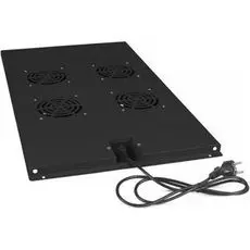 Вентиляторный модуль Cabeus TRAY-120-BK с 4-я вентиляторами для установки в напольные шкафы серии SH-05C, ND-05C глубиной 1200мм, черный