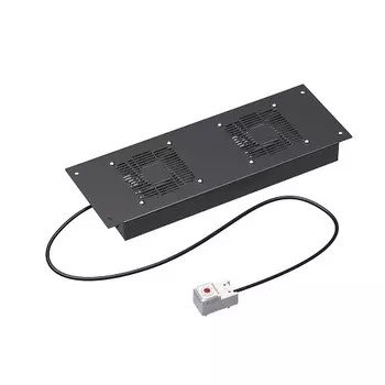 Вентиляторный модуль DKC R5VSIT6002FTB 2 вентилятора с термостатом для крыши навесных и напольных 19" IT-корпусов ДКС серии STI/CQE шириной 600мм, RAL