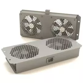 Вентиляторный модуль Hyperline TFAB-T2FR-RAL7035 потолочный с 2-мя вентиляторами для установки в шкафы серий TTB, TTR, TWB, TWL, с подшипниками и креп