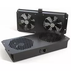 Вентиляторный модуль Hyperline TFAB-T2FR-RAL9004 потолочный с 2-мя вентиляторами для установки в шкафы серий TTC2, TTB и TWB, с подшипниками и крепежн