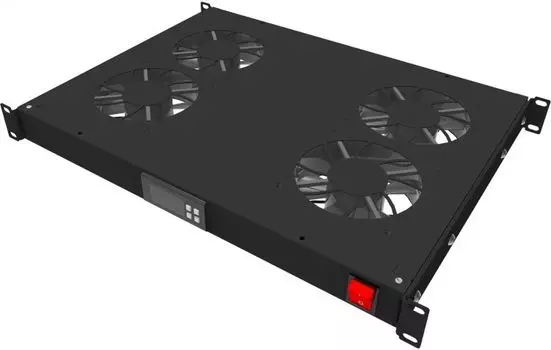 Вентиляторный модуль SNR SNR-SHELF-4F-THERM 19" 1U, 4 вентилятора, регулируемая глубина 345-810мм, с контроллером температуры