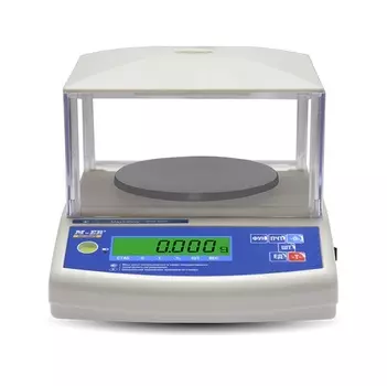 Весы Mercury M-ER 122АCFJR-300.005 "ACCURATE" LСD лабораторные, ЖКИ с подсветкой, до 300г, питание адаптер+аккумулятор, высокий (II) класс точности, с