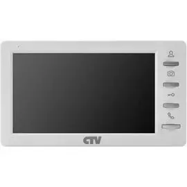 Видеодомофон CTV CTV-M1701 S (белый) с кнопочным управлением в корпусе с soft-touch покрытием, графическое меню, функция часов