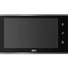 Видеодомофон CTV CTV-M2702MD 7", сен. упр. "Easy buttons", слот microSD (до 32ГБ), накладной, встр. ист пит, до 2 выз.панелей/4мониторов, черный