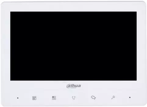 Видеодомофон Dahua DHI-VTH1020J IP 7 дюймовый, белый 1024x600 разрешение, механические кнопки; Возможность просмотра IP видеокамер; Питание: DC 12В; Г
