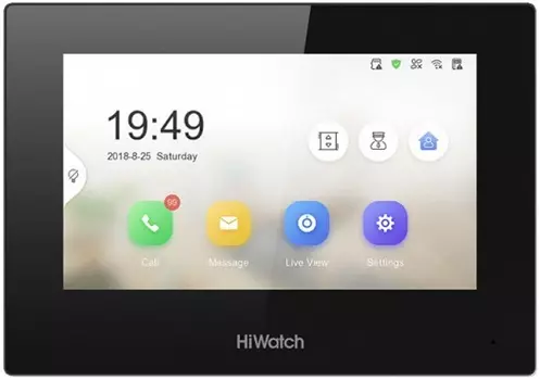 Видеодомофон HiWatch VDP-H2211B 7“ IP сенсорный, цветной TFT LCD экран с разрешением 1024х600; встро