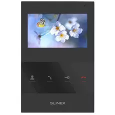 Видеодомофон Slinex SQ-04 цветной, настенный, 4.3" TFT LCD дисплей 16:9, 480272, до 2-х вызывных панелей, сенсорные кнопки, черный