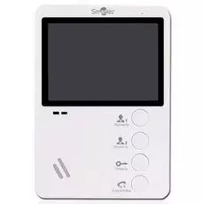 Видеодомофон Smartec ST-MS104-WT цветной , белый, hands-free, LCD TFT 4,3", PAL, сенсорное управление 2 вызывные панели, 220В или от 12V