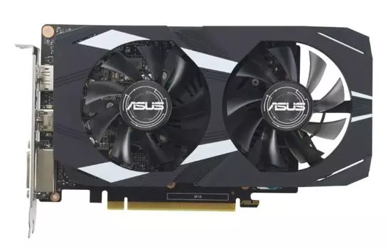 Видеокарта PCI-E ASUS GeForce GTX 1650 Dual Evo OC (DUAL-GTX1650-O4GD6-P-EVO) 90YV0EZD-M0NA00 4GB GDDR6 128bit 12nm 1410/12000MHz HDMI/DP/DVI