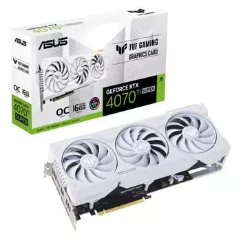 Видеокарта PCI-E ASUS GeForce RTX 4070 Ti SUPER TUF GAMING WHITE OC (TUF-RTX4070TIS-O16G-WHITE-GAMING) 16GB GDDR6X 256bit 5nm 2340/21000MHz HDMI/3*DP