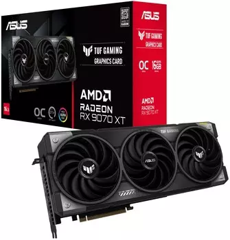 Видеокарта PCI-E ASUS Radeon RX 9070 XT TUF GAMING OC (TUF-RX9070XT-O16G-GAMING) 90YV0L70-M0NA00 16GB GDDR6 256bit 5nm 2520/20000MHz 2*DP 2*HDMI