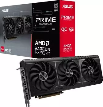 Видеокарта PCI-E ASUS Radeon RX 9070 PRIME OC (PRIME-RX9070-O16G) 90YV0LI1-M0NA00 16GB GDDR6 256bit 5nm 2070/20000MHz 3*DP HDMI