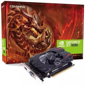 Видеокарта PCI-E Colorful GeForce GT 1030 (GT1030 2G V3-V) 2GB GDDR5 64bit 14nm 1228/6000MHz VGA/HDM