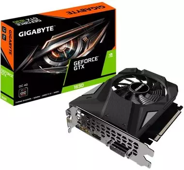 Видеокарта PCI-E GIGABYTE GeForce GTX 1630 OC (GV-N1630OC-4GD) 4GB GDDR5 64bit 12nm 1740/12000MHz DVI-D/HDMI/DP RTL