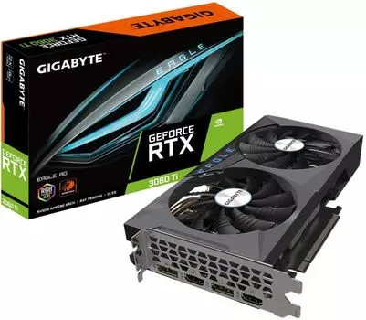 Видеокарта PCI-E GIGABYTE GeForce RTX 3060 Ti EAGLE (GV-N306TEAGLE-8GD 2.0) 8GB GDDR6 256bit 8nm 1410/14000MHz 2*HDMI/2*DP RTL