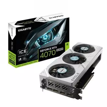 Видеокарта PCI-E GIGABYTE GeForce RTX 4070 SUPER EAGLE OC (GV-N407SEAGLEOC ICE-12GD) 12GB GDDR6X 192bit 5nm 2535/21000MHz HDMI/3*DP Ret
