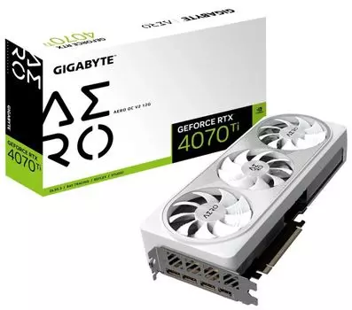 Видеокарта PCI-E GIGABYTE GeForce RTX 4070 Ti AERO OC (GV-N407TAERO OCV2-12GD) 12GB GDDR6X 192bit 5nm 2310/21000MHz 3*DP/HDMI
