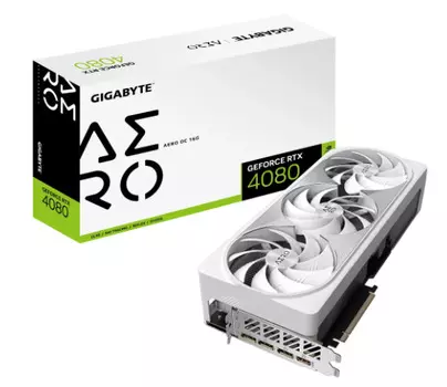 Видеокарта PCI-E GIGABYTE GeForce RTX 4080 AERO (GV-N4080AERO-16GD) 16GB GDDR6X 256bit 4nm 2205/22400MHz HDMI/3*DP