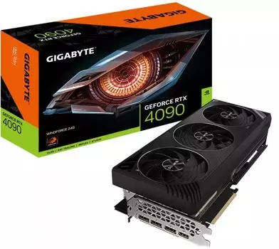 Видеокарта PCI-E GIGABYTE GeForce RTX 4090 WINDFORCE (GV-N4090WF3-24GD) 24GB GDDR6X 384bit 4nm 2235/21000MHz HDMI/3*DP