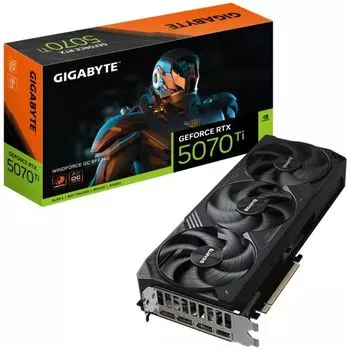 Видеокарта PCI-E GIGABYTE GeForce RTX 5070 TI WINDFORCE 3OC (GV-N507TWF3OC-16GD) 16GB GDDR7 256bit 2497/28000MHz 3*DP HDIM