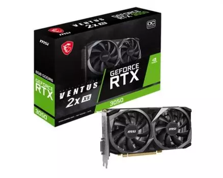 Видеокарта PCI-E MSI GeForce RTX 3050 (RTX 3050 VENTUS 2X XS 8G) 8GB GDDR6 128bit 8nm 1552/14000MHz HDMI/DP/DVI-D
