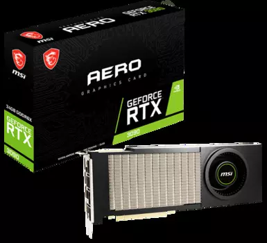 Видеокарта PCI-E MSI GeForce RTX 3090 AERO (RTX 3090 AERO 24G) (УЦЕНЕННЫЙ) 24GB GDDR6X 384bit 8nm 1395/19500MHz HDMI/3*DP OEM, ИЗ РЕМОНТА , (только ка
