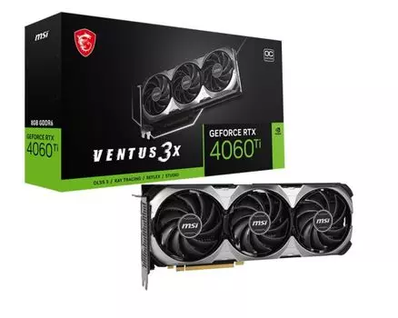 Видеокарта PCI-E MSI GeForce RTX 4060 Ti 8G VENTUS 3X E1 OC (RTX 4060 Ti 8G VENTUS 3X E1 OC) 8GB GDD