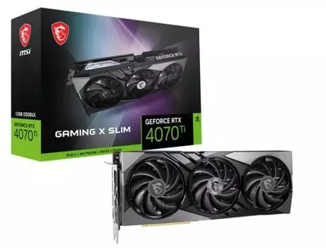 Видеокарта PCI-E MSI GeForce RTX 4070 Ti (RTX 4070 Ti GAMING X SLIM 12G) 12GB GDDR6X 192bit 5nm 2310/21000MHz HDMI/3*DP RTL