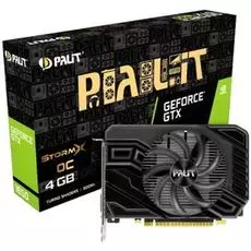 Видеокарта PCI-E Palit GeForce GTX 1650 StormX OC D6 4GB GDDR6 128bit 12nm 1410/12000MHz DVI/HDMI/DP