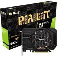 Видеокарта PCI-E Palit GeForce GTX 1660 StormX OC 6GB GDDR5 192bit 12nm 1530/8000MHz DVI/HDMI/DP RTL