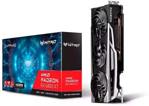 Видеокарта PCI-E Sapphire Radeon RX 6800 XT OC NITRO+ 11304-02-20G 16GB GDDR6 256bit 7nm 1925/16000MHZ 1*HDMI 3*DP RTL