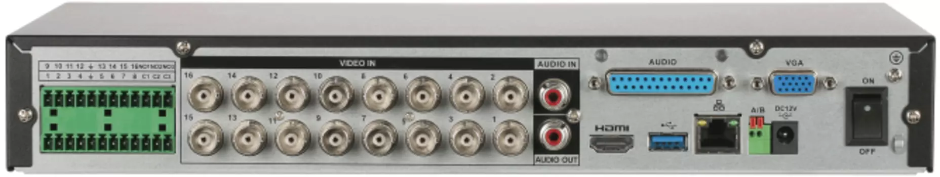 Видеорегистратор Dahua DH-XVR5116HE-I3 16-канальный HDCVI с FR Формат видеосигнала: HDCVI, AHD, TVI, IP, CVBS