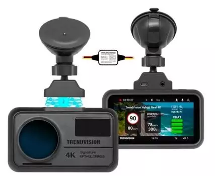 Видеорегистратор TrendVision TVHSR4KM Hybrid Signature Real 4K Max с радар-детектором 2160p Wi-Fi GPS/Глонасс