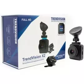 Видеорегистратор TrendVision X2 Dual 1080x1920/170 °, 1280х720/120°, IPS 1.54", microSDXC, microSDHC, microSD, черный