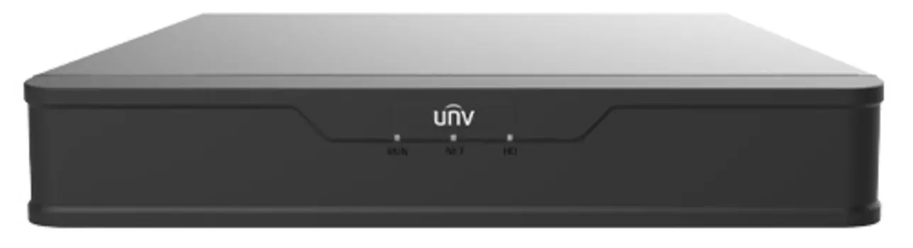 Видеорегистратор UNIVIEW NVR501-08B-P8 IP 8-ми канальный 4K с 8 PoE портами; входящий поток на запись до 80Мбит/с