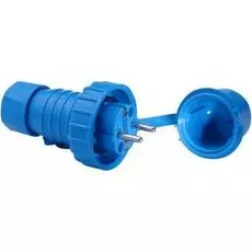 Вилка ABL 1979850 с крышкой и байонетным замком IP68, 16A, 2P+E, 250V (для розетки арт.1976850), синий