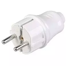 Вилка IEK EVP10-16-01-K01 евро, прямая белая 16А