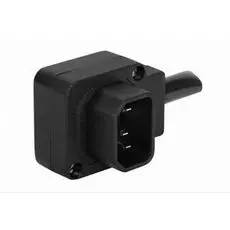 Вилка Lanmaster LAN-IEC-320-C14/90 IEC 60320 C14, 10A, 250V, угловая, разборная, черная