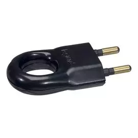 Вилка Legrand 050163 Элиум - 2К, 6 А, с кольцом, пластик, чёрная