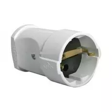 Вилка Makel 10003 штепсель 1 гнездо с заземлением белый