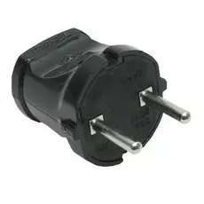 Вилка Makel 10051 без заземления черная